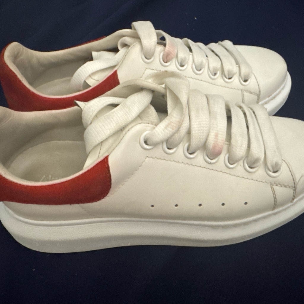 Alexander Mcqueen White And Red Athletic Shoes